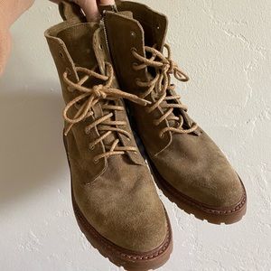 Frye suede combat boots size 7B (fit like 7.5)
